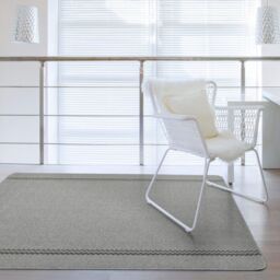 THE RUGS Washable Designer Rugs & Mats Lined Bordered Design in Grey- 116G in Grey - Size: 67 cm x 100 cm - thumbnail 2