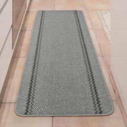 THE RUGS Washable Designer Rugs & Mats Lined Bordered Design in Grey- 116G in Grey - Size: 67 cm x 100 cm - thumbnail 5