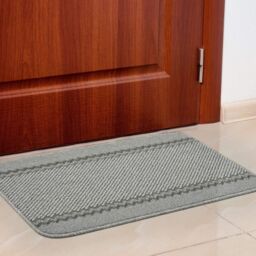 THE RUGS Washable Designer Rugs & Mats Lined Bordered Design in Grey- 116G in Grey - Size: 67 cm x 100 cm - thumbnail 3
