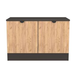 Ready Assembled 2 U Norway Compact 2 Door TV & Media Unit (Ready Assembled) in Dark Grey - thumbnail 2