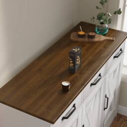 NESTLUNE Kitchen Cabinet with 3 Drawers & 3 Doors Wooden Storage in White - Size: 100 cm x 15 cm - thumbnail 6