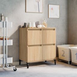 Berkfield Home Sideboard Sonoma Oak 60x35x70 cm Engineered Wood in Brown - Size: 60 x 35 x 70 cm