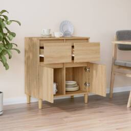 Berkfield Home Sideboard Sonoma Oak 60x35x70 cm Engineered Wood in Light Brown - Size: 60 x 35 x 70 cm - thumbnail 1