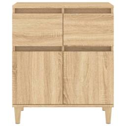 Berkfield Home Sideboard Sonoma Oak 60x35x70 cm Engineered Wood in Light Brown - Size: 60 x 35 x 70 cm - thumbnail 7