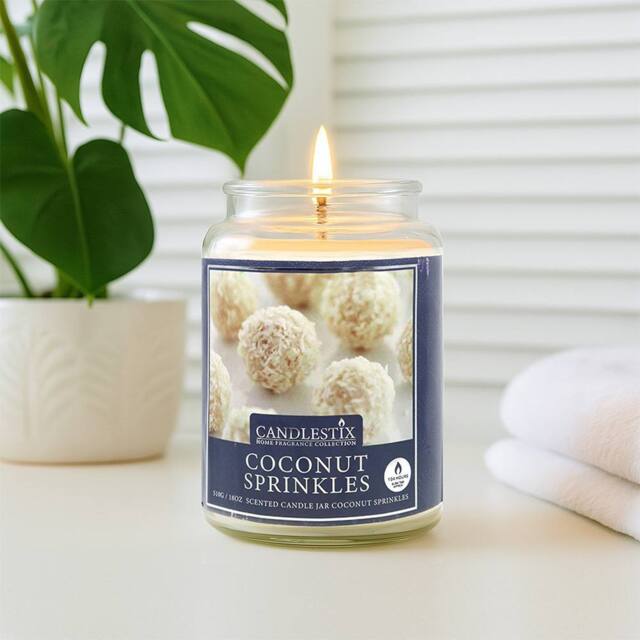 Voltico 18oz Coconut Sprinkles Scented Jar Candle in Yellow - image 1