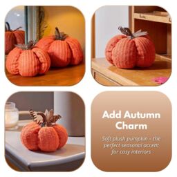 Marco Paul Halloween 18cm Orange Plush Autumn Décor Pumpkin Décor - thumbnail 7