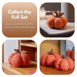 Marco Paul Halloween 18cm Orange Plush Autumn Décor Pumpkin Décor - thumbnail 5
