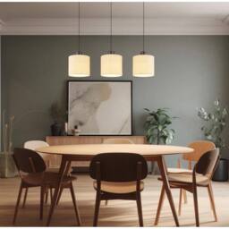 Netlighting Thea Bar Pendant Matt Gunmetal Linen Cream Shade LED 3000K in Grey - thumbnail 2