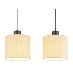 Netlighting Thea Bar Pendant Matt Gunmetal Linen Cream Shade LED 3000K in Grey - thumbnail 5