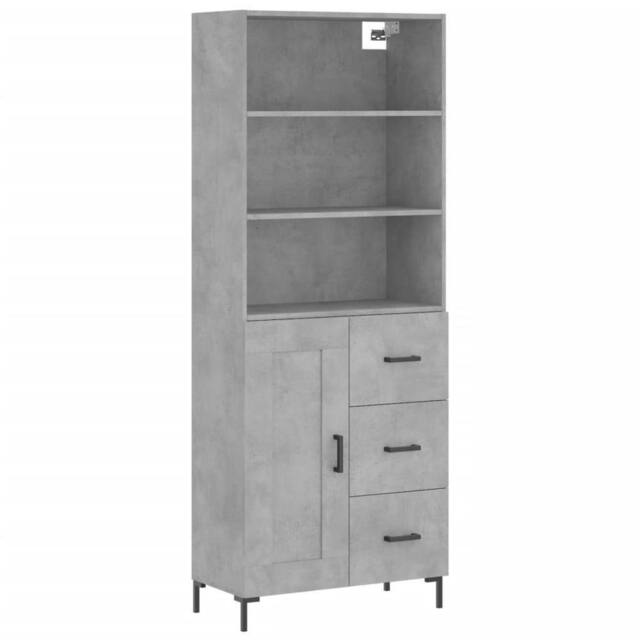 Berkfield Home Highboard Concrete Grey 69.5x34x180 cm Engineered Wood - image 1