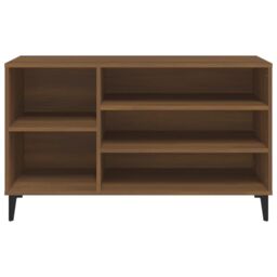 Berkfield Home Shoe Cabinet Brown Oak 102x36x60 cm Engineered Wood - Size: 102 x 36 x 60 cm - thumbnail 5