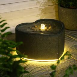 Bumilgar Elegant Water Fountain Love Shape 28cm Gold With LED Lights - thumbnail 1