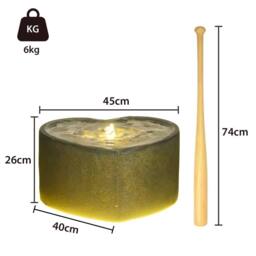 Bumilgar Elegant Water Fountain Love Shape 28cm Gold With LED Lights - thumbnail 2