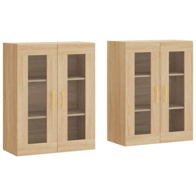 Berkfield Home Wall Mounted Cabinets 2 pcs Sonoma Oak Engineered Wood in Brown - image 1