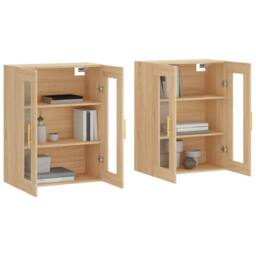 Berkfield Home Wall Mounted Cabinets 2 pcs Sonoma Oak Engineered Wood in Brown - thumbnail 3