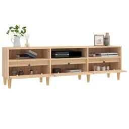Berkfield Home TV Cabinet Sonoma Oak 150x30x44.5 cm Engineered Wood in Brown - thumbnail 5