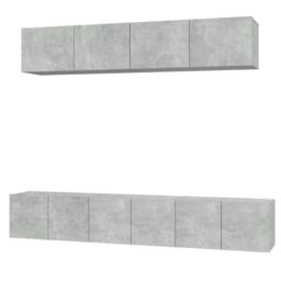 Berkfield Home 5 Piece TV Cabinet Set Concrete Grey Engineered Wood - thumbnail 2