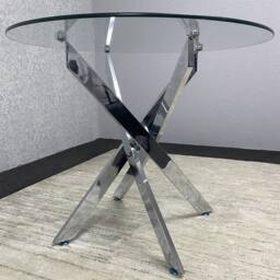 KOSY KOALA Round Glass Dining Table Set With 4 White & Black Chairs - thumbnail 7