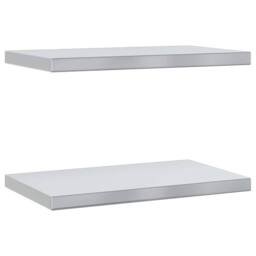 Berkfield Home Wall Shelves 2 pcs 50x30x3 cm Silver Stainless Steel - Size: 50 x 30 x 3 cm - thumbnail 3