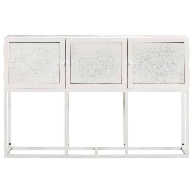 Berkfield Home Sideboard 115x30x76 cm Solid Mango Wood in White - Size: 115 x 30 x 76 cm - image 1