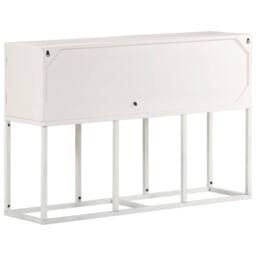 Berkfield Home Sideboard 115x30x76 cm Solid Mango Wood in White - Size: 115 x 30 x 76 cm - thumbnail 3