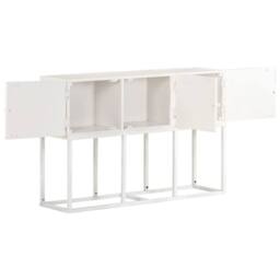 Berkfield Home Sideboard 115x30x76 cm Solid Mango Wood in White - Size: 115 x 30 x 76 cm - thumbnail 4