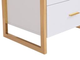 Vente-unique Set Of 2 Bedside Tables With 2 Drawers - MDF - Gloss White & Gold - thumbnail 8