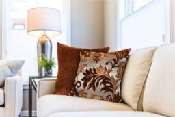 New Edge Blinds Swirls Cushion Cover in Brown - Size: 43 cm x 43 cm - thumbnail 2