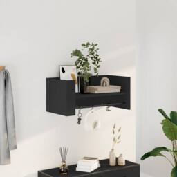 Berkfield Home Wall Shelf Black 70.5x35x30.5 cm Engineered Wood - thumbnail 1