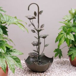 Primrose Enchanted Zinc Umbrella Cascade Water Feature 96cm in Grey - thumbnail 3