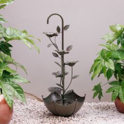 Primrose Enchanted Zinc Umbrella Cascade Water Feature 96cm in Grey - thumbnail 2