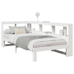 Berkfield Home Decorative Bookcase Bed without Mattress White 90x200 cm Solid Wo - thumbnail 1
