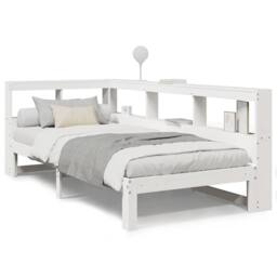 Berkfield Home Decorative Bookcase Bed without Mattress White 90x200 cm Solid Wo - thumbnail 3