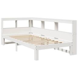 Berkfield Home Decorative Bookcase Bed without Mattress White 90x200 cm Solid Wo - thumbnail 4