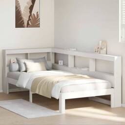 Berkfield Home Decorative Bookcase Bed without Mattress White 90x200 cm Solid Wo - thumbnail 2
