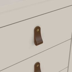 Wyld Haus Cashmere 3 Drawer Bedside Table Tall Raised Legs Switchable Handles in Cream - thumbnail 8