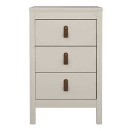 Wyld Haus Cashmere 3 Drawer Bedside Table Tall Raised Legs Switchable Handles in Cream - thumbnail 4