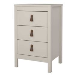 Wyld Haus Cashmere 3 Drawer Bedside Table Tall Raised Legs Switchable Handles in Cream - thumbnail 5