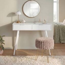 OHS Venice Console/Dresssing Table Engineered Wood Entryway Display Desk in White - thumbnail 1