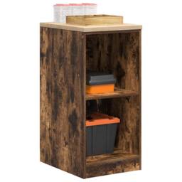 Berkfield Home Garage Storage Cabinet Smoked Oak 40x51x85 cm Solid Wood Pine in Brown - Size: 40 x 51 x 85 cm - thumbnail 2