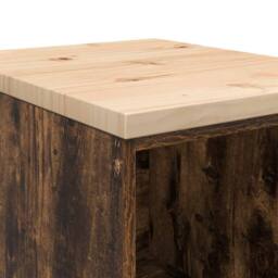 Berkfield Home Garage Storage Cabinet Smoked Oak 40x51x85 cm Solid Wood Pine in Brown - Size: 40 x 51 x 85 cm - thumbnail 8