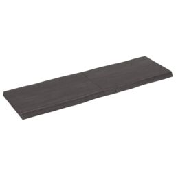 Berkfield Home Table Top Dark Grey 160x50x(2-6) cm Treated Solid Wood Live Edge in Brown - thumbnail 2