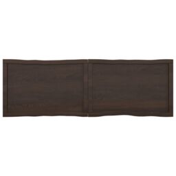 Berkfield Home Table Top Dark Grey 160x50x(2-6) cm Treated Solid Wood Live Edge in Brown - thumbnail 3