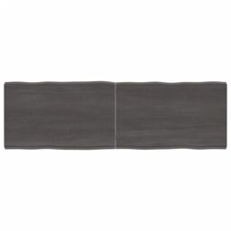 Berkfield Home Table Top Dark Grey 160x50x(2-6) cm Treated Solid Wood Live Edge in Brown - thumbnail 1