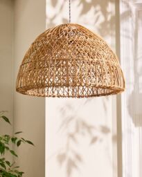Dibor Traditional Rattan Twin Spiral Easy Fit Decor Ceiling Shade H32xD50cm in Beige - thumbnail 2
