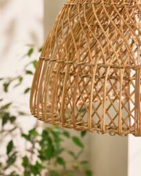 Dibor Traditional Rattan Twin Spiral Easy Fit Decor Ceiling Shade H32xD50cm in Beige - thumbnail 3