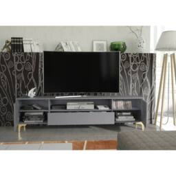 Creative Furniture Tide Crest TV Unit 200cm - Dark Grey & Gold - thumbnail 6