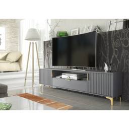 Creative Furniture Tide Crest TV Unit 200cm - Dark Grey & Gold - thumbnail 9