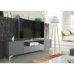 Creative Furniture Tide Crest TV Unit 200cm - Dark Grey & Gold - thumbnail 2