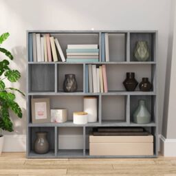 Berkfield Home Book Cabinet/Room Divider Grey Sonoma 105x24x102 cm - Size: 105 x 24 x 102 cm - thumbnail 3